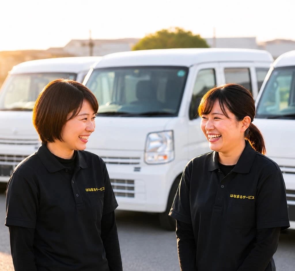 はなまるサービス制服の女性ドライバーチーム